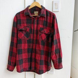 Red Black Thick Flannel C. E. Schmidt Size Large